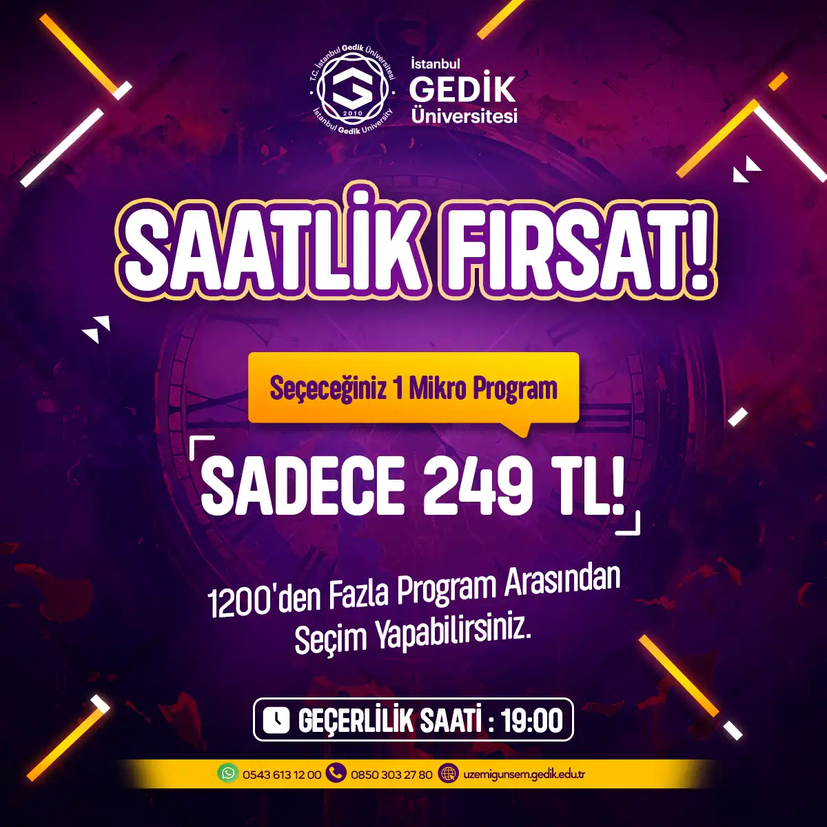 Saatlik Fırsat - Seçeceğiniz 1 Mikro Program SADECE 249₺ 